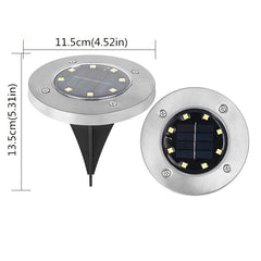 4pcs LED Solar Buried Lights Outdoor Waterproof Stainless Steel Lawn Lights
