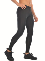 Men's Striped Leggings High Stretch Sports Compression Pants