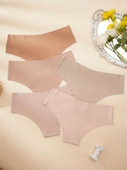 5pcs Solid Hipster Panties Seamless Skin-friendly Intimates Women's Lingerie