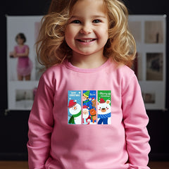 Cartoon Pattern Long Sleeve Pullover Girls Sweatshirt