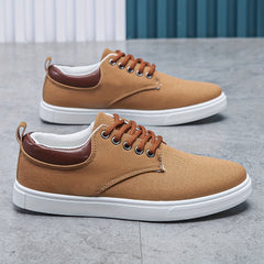 Men's Canvas Lace Up Sneakers Outdoor Walking Shoes