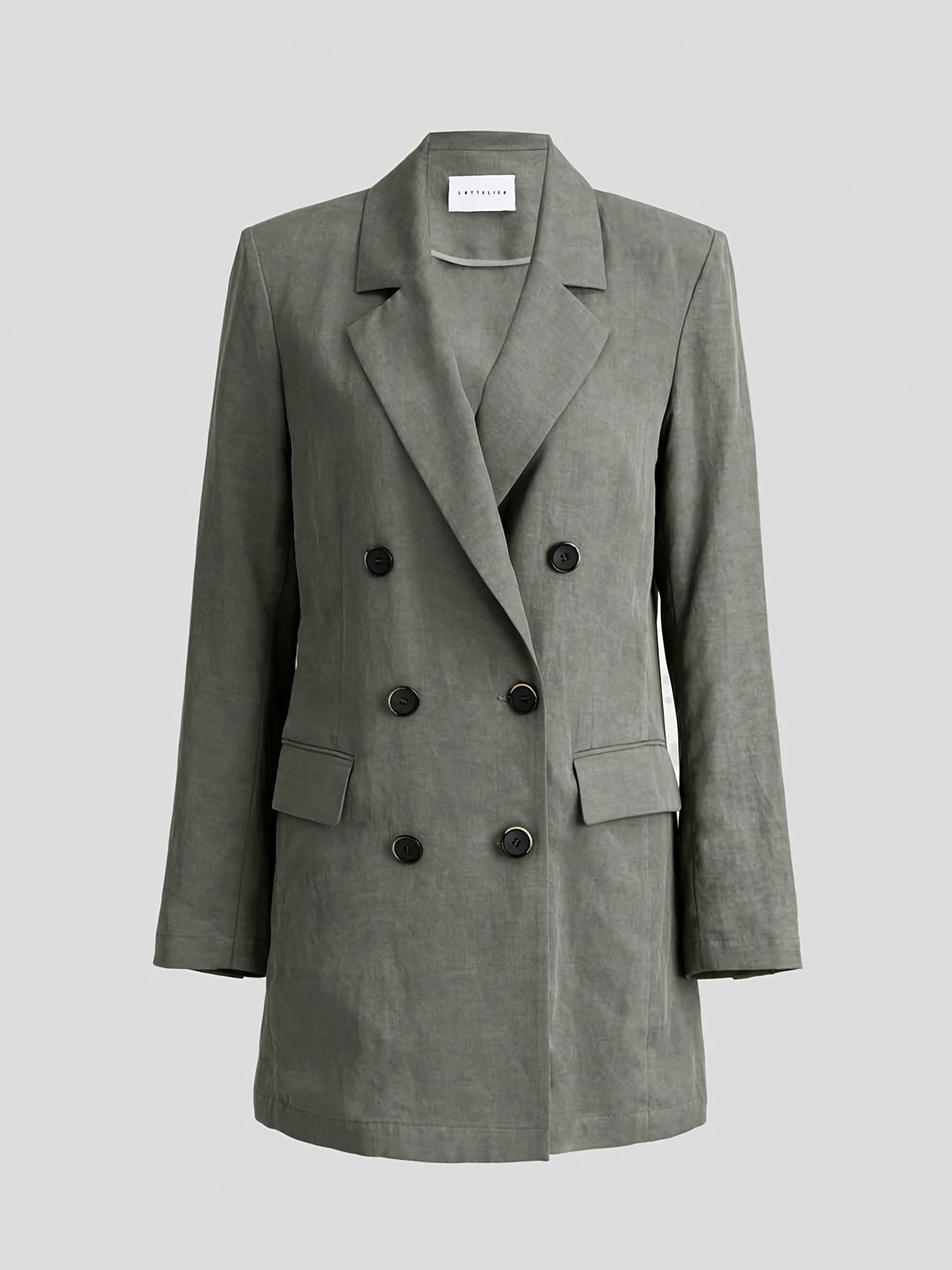 Double Button Blazer Coat Long Sleeve Loose Blazer Outerwear Women's