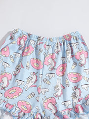 Girls Cotton Unicorn Print Camisole and Shorts Set Summer