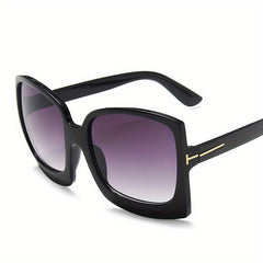 Oversized Square Frame Sunglasses Gradient Lens Vintage Eyewear