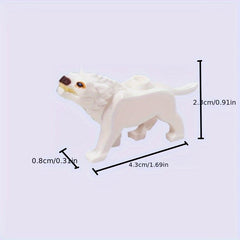 5pcs Glow in the Dark Wolf King Blocks Set Anime Farm Decor DIY Animal Park Kit