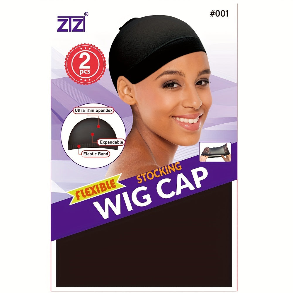 2PCS Non Slip Stretchy Nylon Stocking Wig Caps For Women
