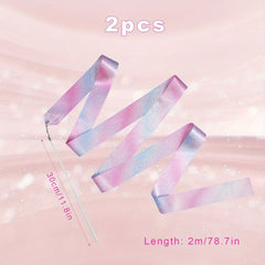2pcs Rhythmic Gymnastics Ribbon Dance Wands Artistic Dancing Accessories