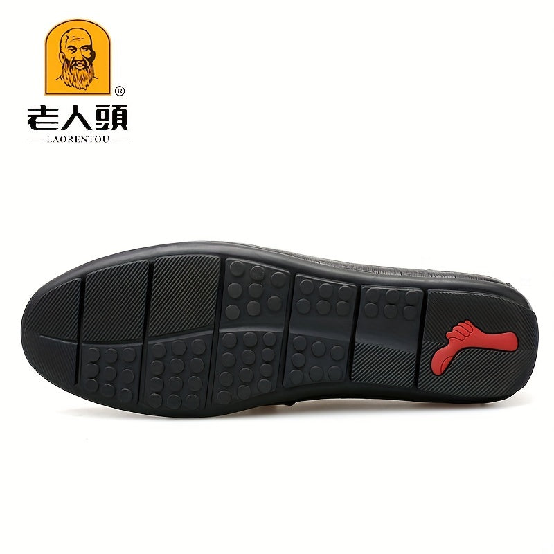 LAORENTOU Men's Leather Bit Loafer Shoes Casual Slip On Sneakers