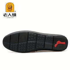 LAORENTOU Men's Leather Bit Loafer Shoes Casual Slip On Sneakers