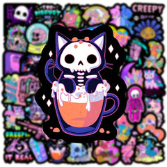 100pcs Gothic Doodle Stickers Waterproof PVC Stickers for Notebook Skateboard