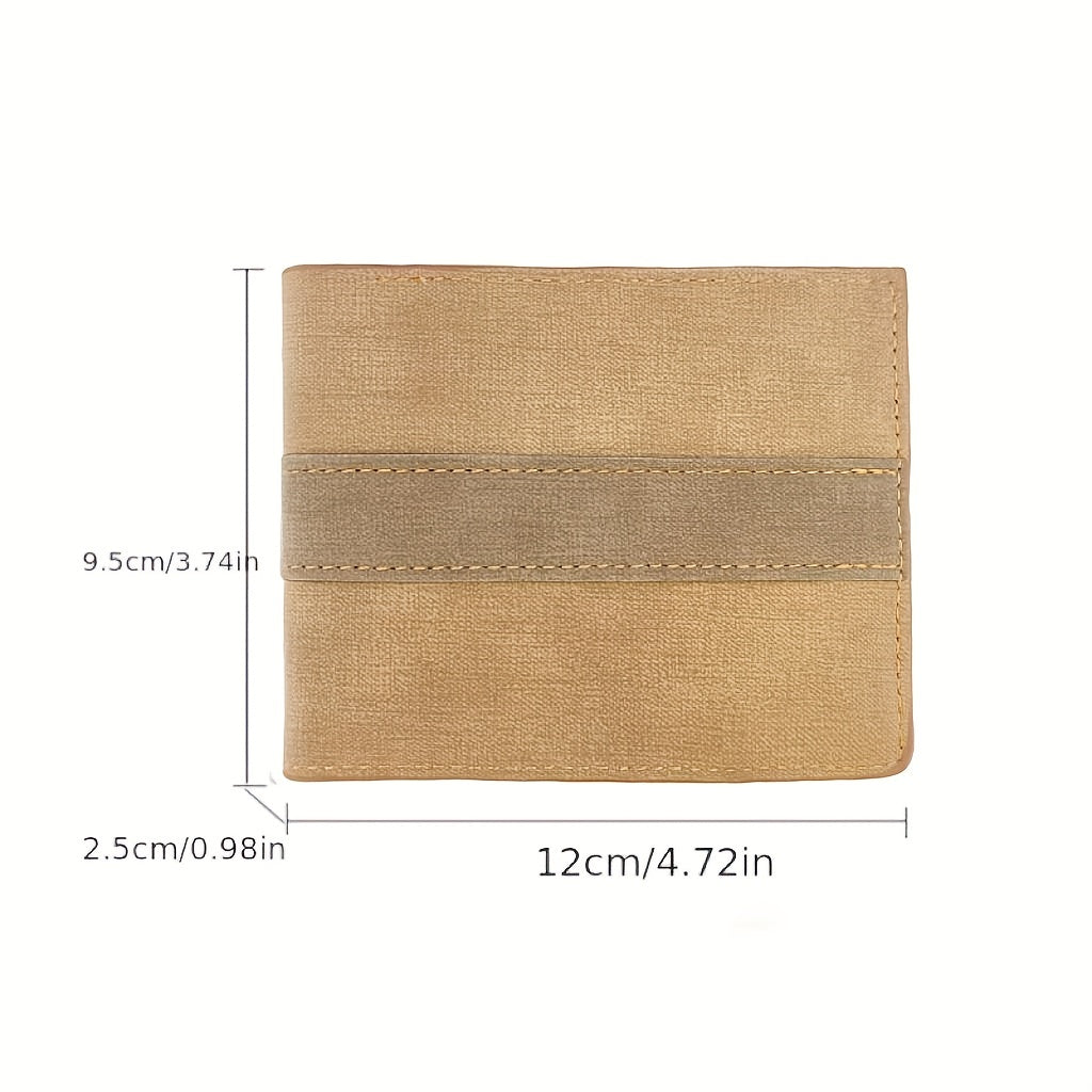Men's Block Short Wallet Money Clip Card Holder Coin Purse
