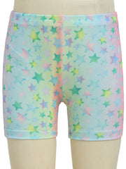 Toddler Girls Block Wavy Pattern Elastic Waist Biker Shorts