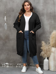 Women's Plus Size Open Front Cardigan with Pockets