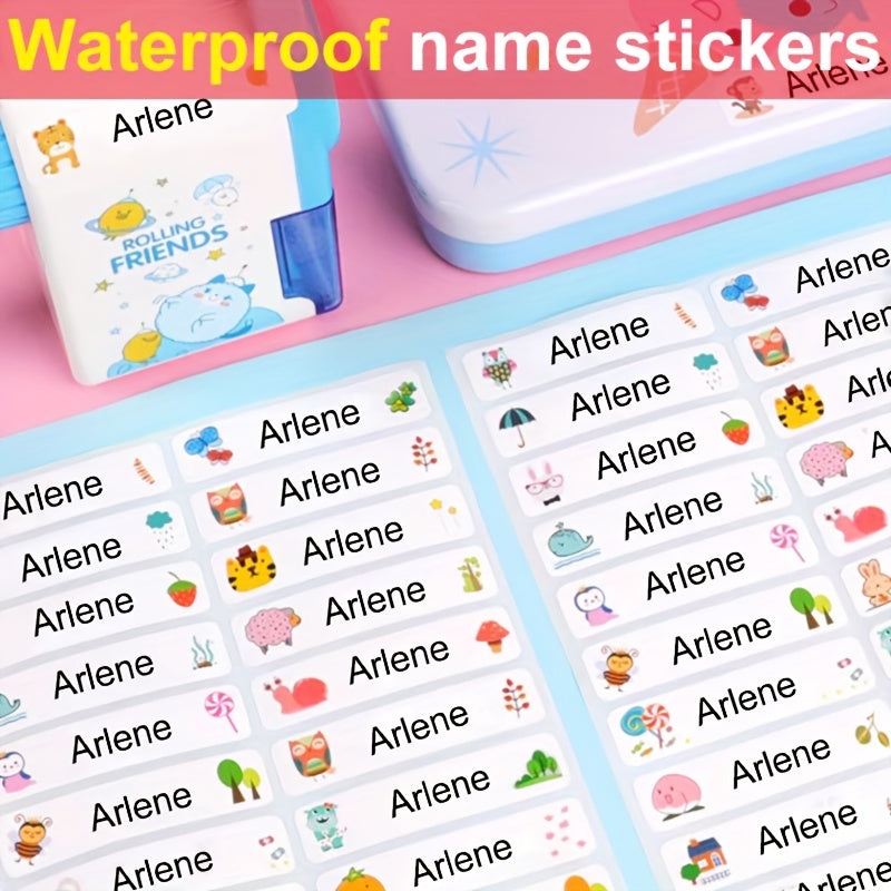 180pcs Custom Name Sticker Waterproof Label Transparent