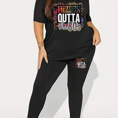 Graphic Print Top & Pants 2 Piece Set