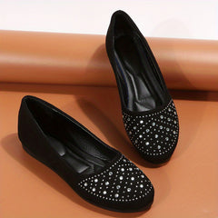 Women's Rhinestone Flat Loafers Slip On Lightweight Shoes