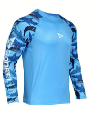 Men's UPF 50 Sun Protection Raglan Shirt Long Sleeve Rash Guard