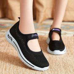 Women's Breathable Ankle Strap Platform Sneakers Lightweight Low Top Shoes
