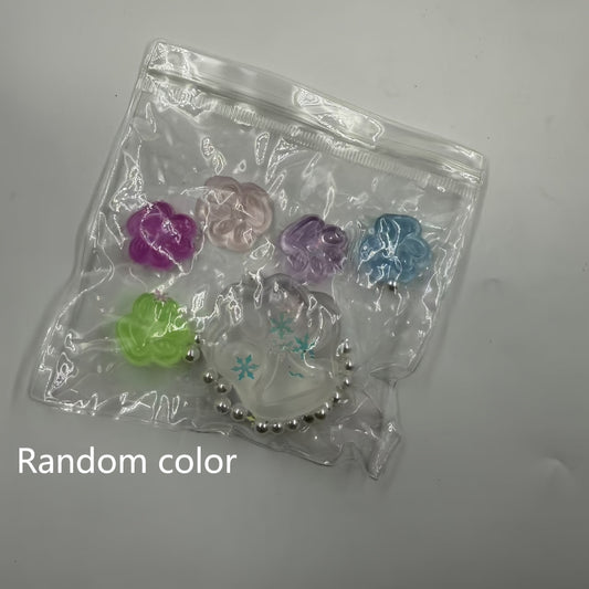 6pcs Glow in The Dark Squishy Cat Paw Fidget Toys with Glitter TPR Material