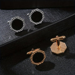 Men's Shirts w/ Round Diamond Cufflinks