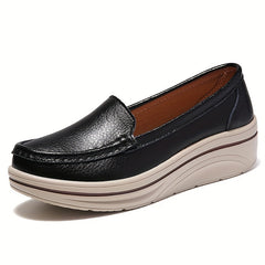 Women's Platform Wedge Slip-On Loafers for Comfortable Style