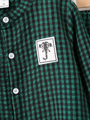 Boys Plaid Shirt&Pants Set Comfy Summer Kids Clothing