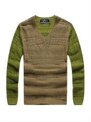 Men's V-neck Cardigan Thin Casual Knitted Pullover Sweater