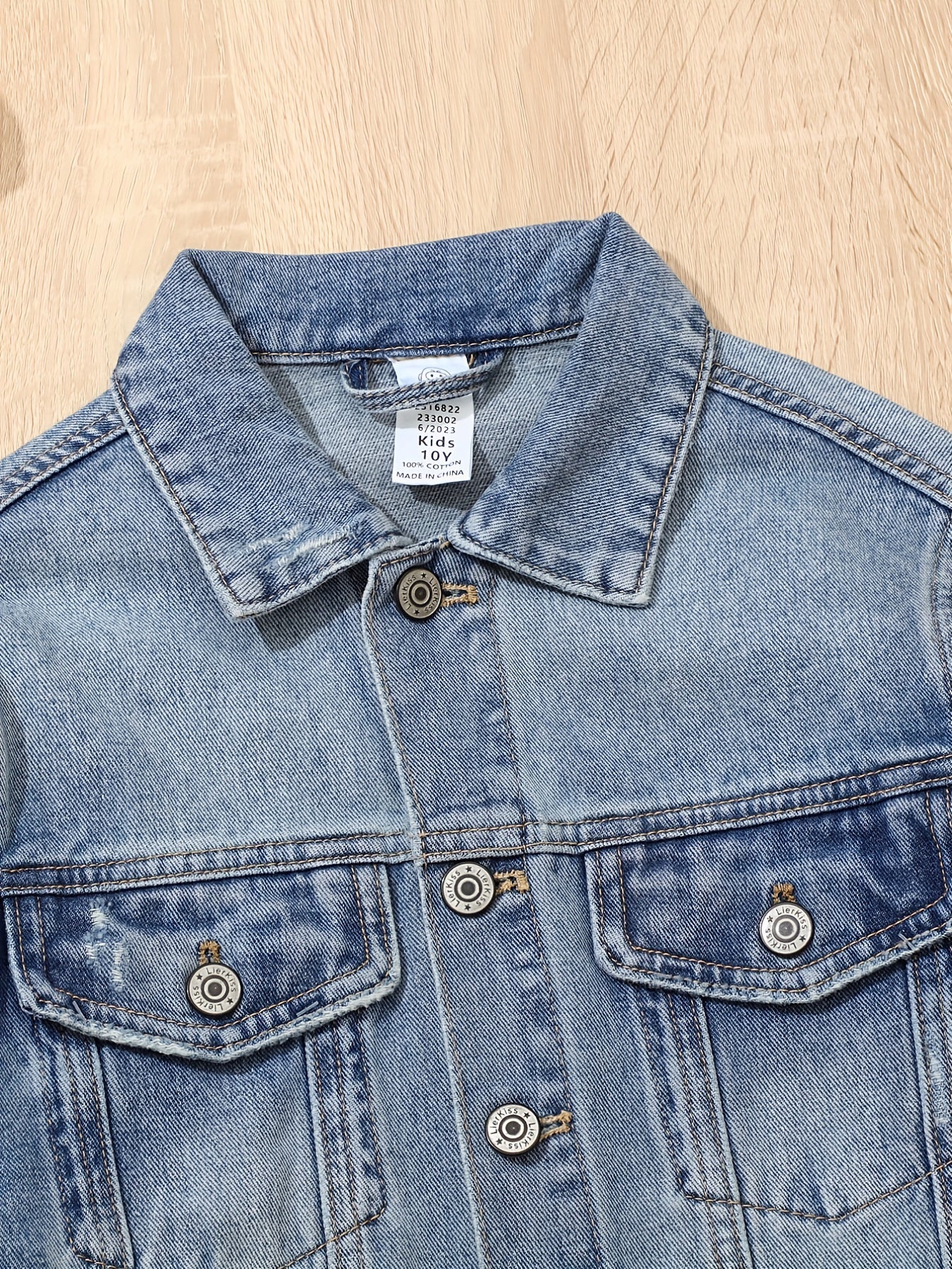 Kid's Comfy Denim Jacket Vintage Style Boy's Coat for Spring Fall