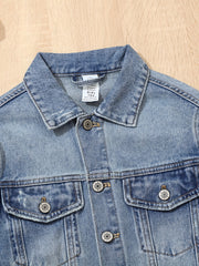 Kid's Comfy Denim Jacket Vintage Style Boy's Coat for Spring Fall