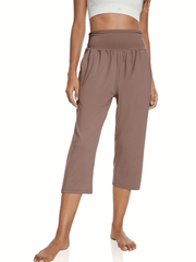 High Waist Capris Pants Casual Crop Pants For Spring & Summer