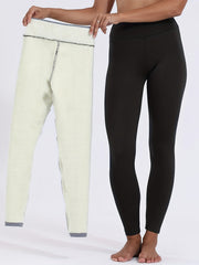 Fleece-Lined Yoga Pants Medium Stretch Warm Leggings Women's Activewear