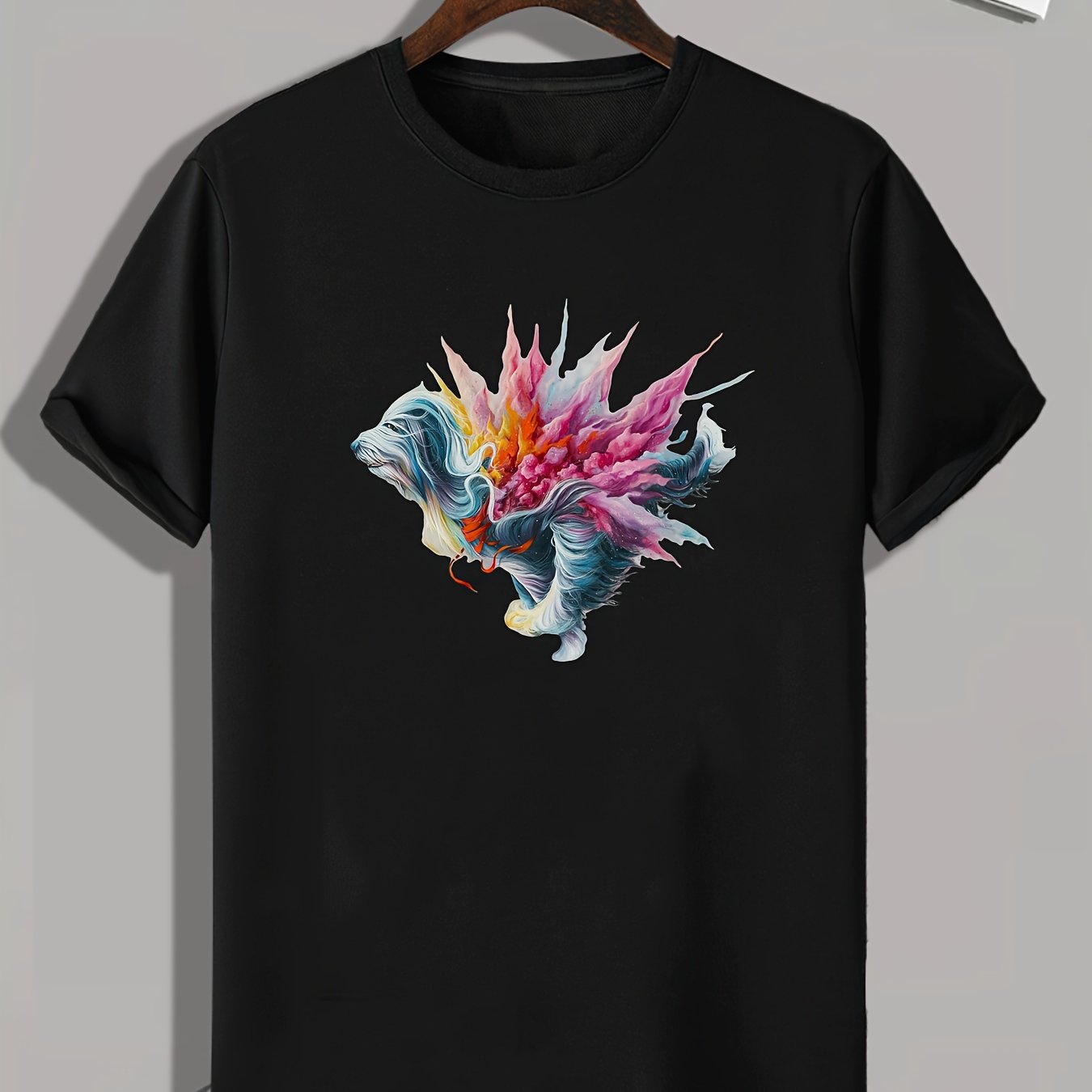 Colorful Animal Print Men's Graphic T-shirt for Summer