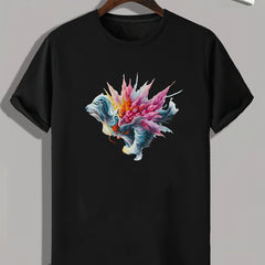 Colorful Animal Print Men's Graphic T-shirt for Summer