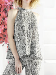 Summer Halter Neck Top Sleeveless All Over Printed Casual