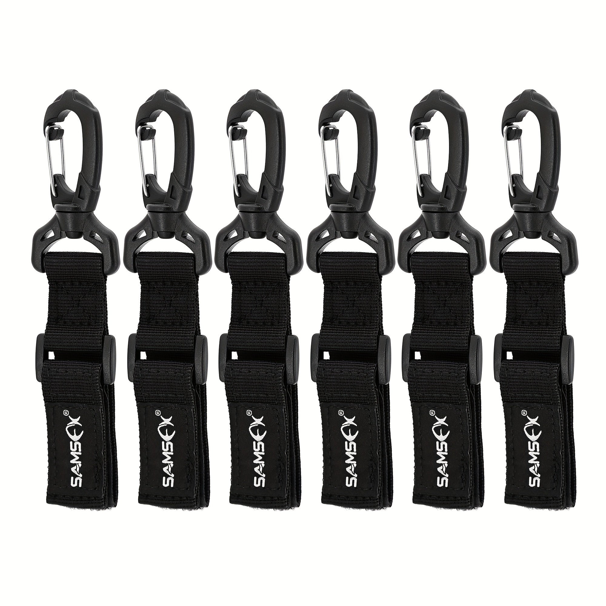 SAMSFX 6pcs Fishing Rod Holding Belts Boat Fishing Straps Clips