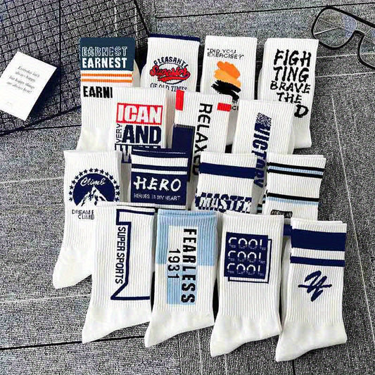 5 Pairs Men's Cotton Football Running Socks