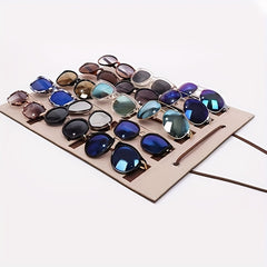 Two Tone Hanging Glasses Organizer 15 Slots Foldable Sunglasses Reading Glasses