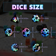 7pcs Strobe LED Rechargeable Dice Set w/ Charging Case - 3 Colors