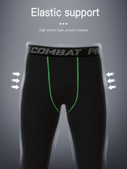 Men's Solid Pocket Leggings Active Sports Compression Pants