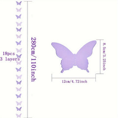 3pcs Large Yellow 3D Butterfly Pull Flower Party Decoration
