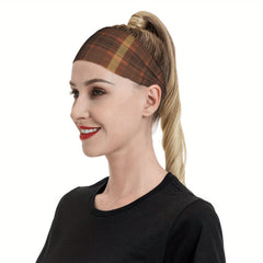Men's Vintage Plaid Headband Soft Grip for Gym Running Casual Non Slip Hairband