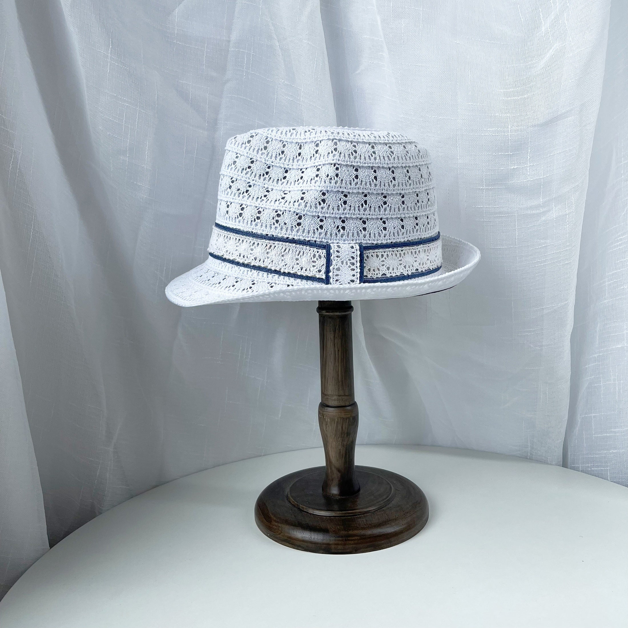 Hollow Out Fedora Cap Solid Rolled Short Brim Jazz Hat Mesh Breathable Sun Hats