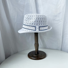 Hollow Out Fedora Cap Solid Rolled Short Brim Jazz Hat Mesh Breathable Sun Hats