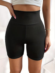 Ribbed Knit High Waist Leggings Casual Solid Leggings