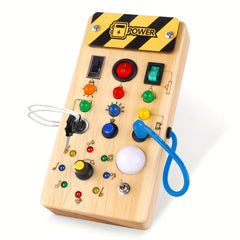 8 LED Light Switches Sensory Toy Montessori Busy Board For Toddlers 1+