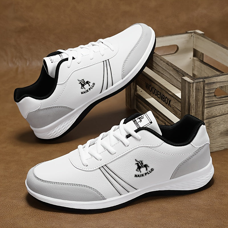 Men's Solid Sneakers Non Slip Lace Up Casual Soft Sole Shoes