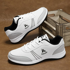 Men's Solid Sneakers Non Slip Lace Up Casual Soft Sole Shoes