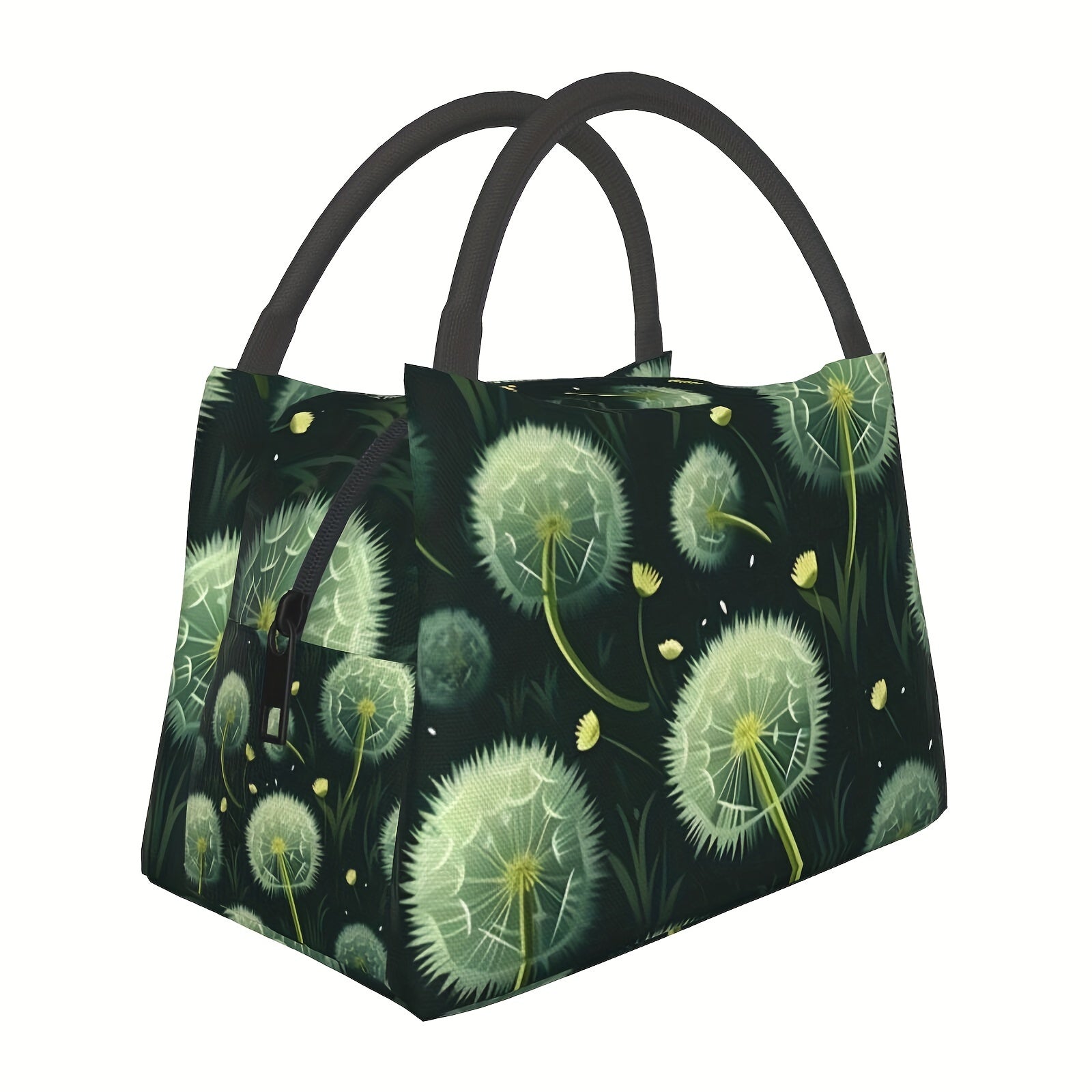 Dandelion Pattern Insulated Lunch Bag for Work and Picnics