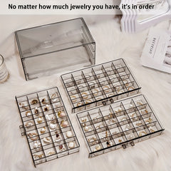 Mini Jewelry Storage Cabinet Transparent Dressing Table Box