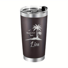 Personalized 20oz Stainless Steel Coffee Mug w/ Lid - Ideal Gift for Men & Women